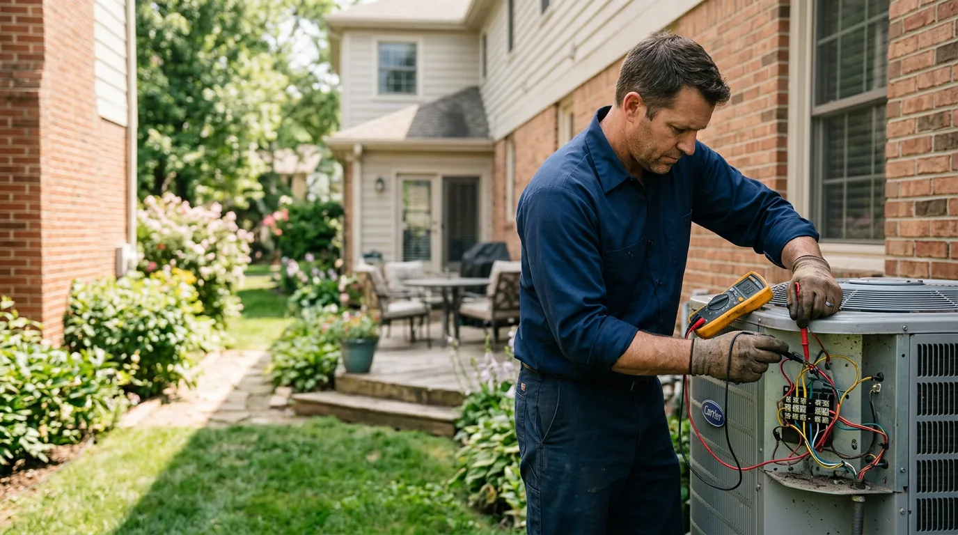 HVAC technician working near Davenport, IA